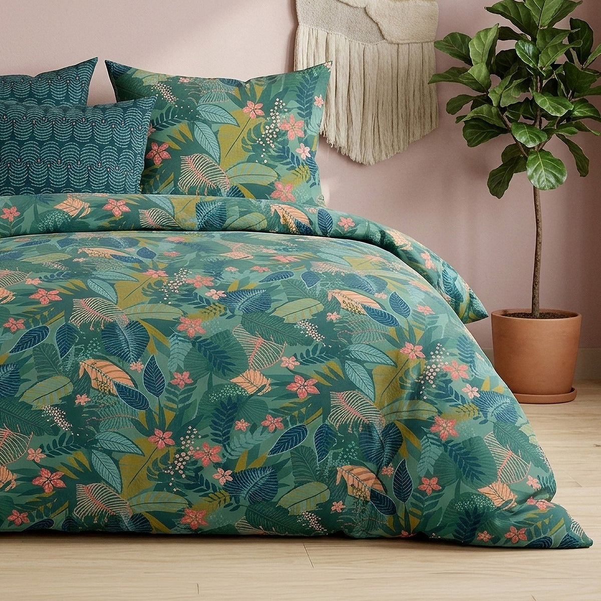 Parure de lit percale de coton 71 fils ZELYA