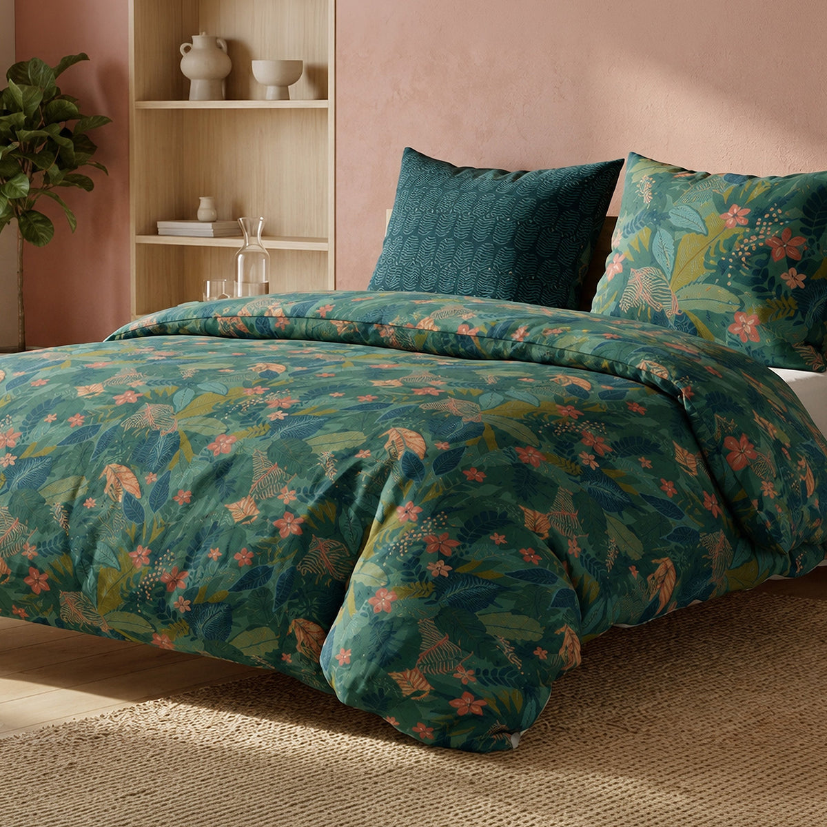 Parure de lit percale de coton 71 fils ZELYA, vue 2