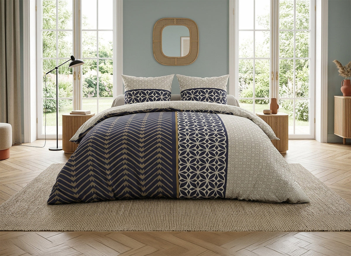 Parure de lit 100% coton 57 fils MELVIN