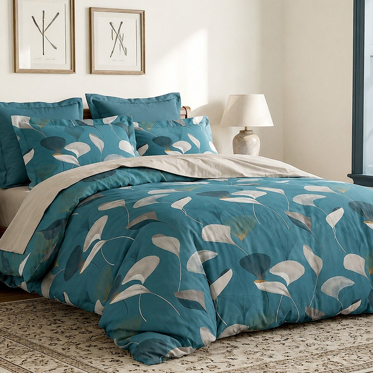 Parure de lit 100% coton 57 fils APOLINE, vue 3