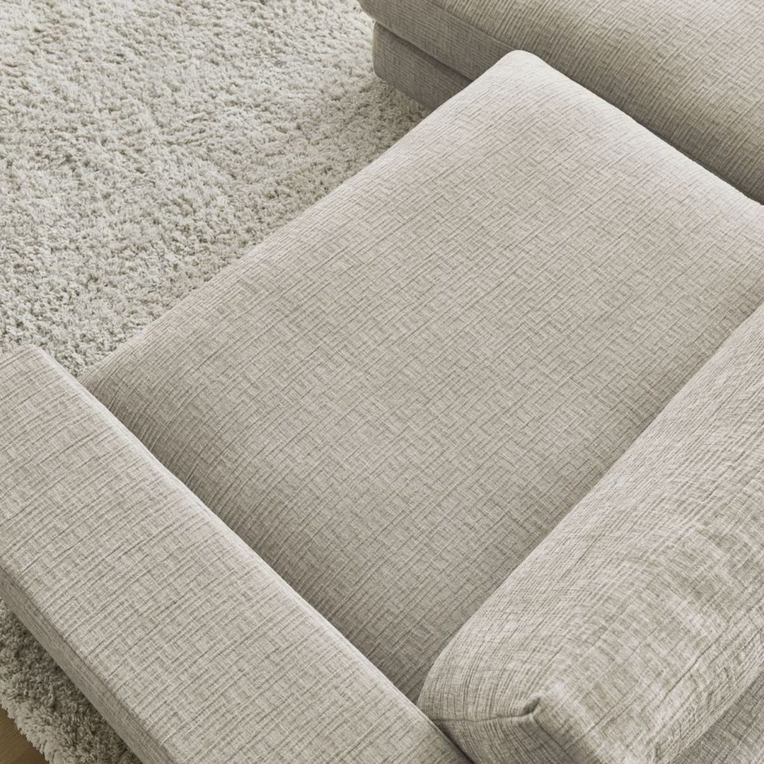 Canapé BOBOCHIC d'angle gauche 4 places LEONARD en tissu texturé Beige