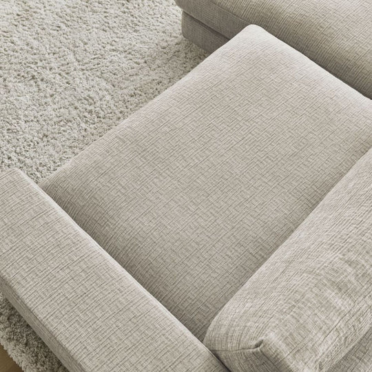 Canapé BOBOCHIC d'angle gauche 4 places LEONARD en tissu texturé Beige