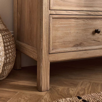 Commode ALINEA 6 tiroirs en bois d'orme et de pin - bois clair