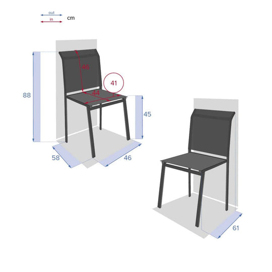 Lot de 4 chaises de jardin Hespéride empilable ESSENTIA Lin/argile