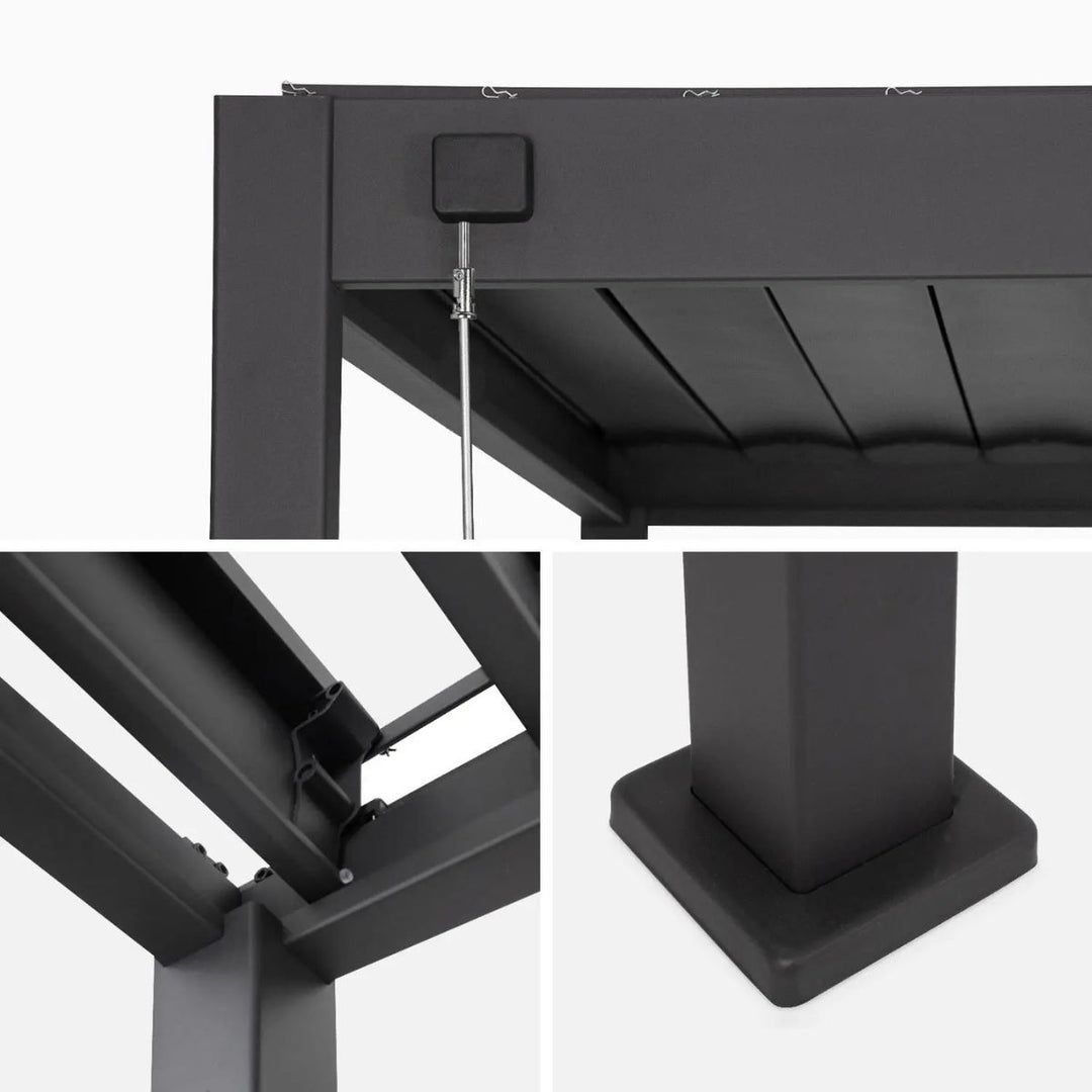 Pergola bioclimatique aluminium SWEEEK 4 x 3 m Triomphe anthracite