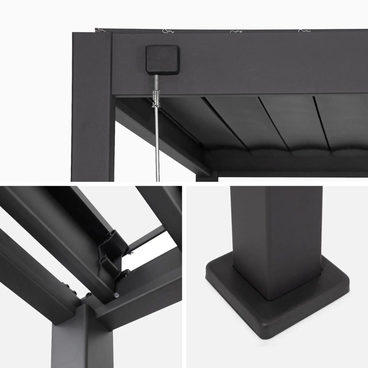 Pergola bioclimatique aluminium SWEEEK 4 x 3 m Triomphe anthracite