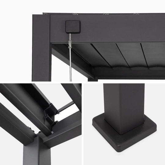Pergola bioclimatique aluminium SWEEEK 4 x 3 m Triomphe anthracite
