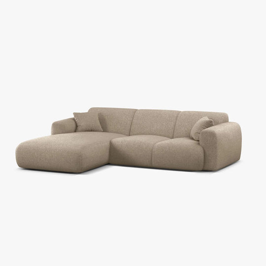 Canapé d'angle MICADONI Molino chenille beige foncé
