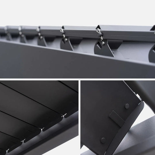Pergola bioclimatique aluminium SWEEEK 4 x 3 m Triomphe anthracite
