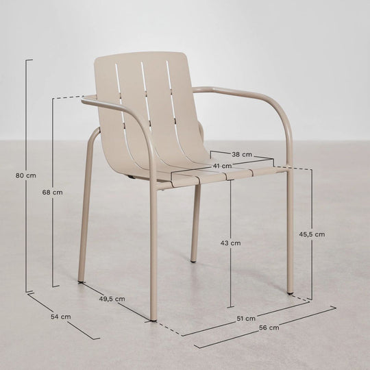 Lot de 2 chaises de jardin SKLUM empilables avec accoudoirs en acier Isoria