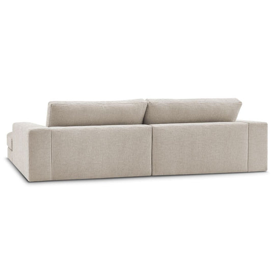Canapé BOBOCHIC d'angle gauche 4 places LEONARD en tissu texturé Beige