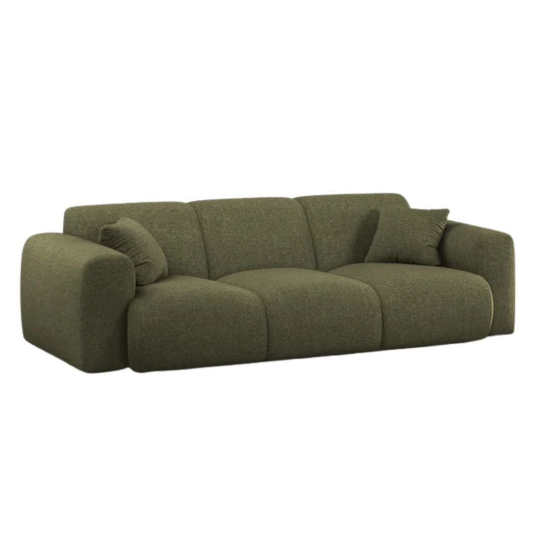 Canapé et pouf  MICADONI Molino 4 places en tissu chenille vert