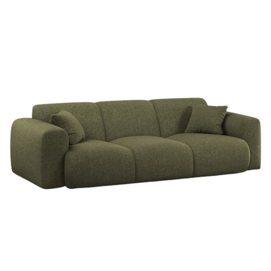 Canapé et pouf  MICADONI Molino 4 places en tissu chenille vert