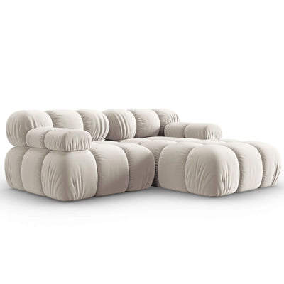 Canapé d’angle MICADONI modulable en velours – BELLIS