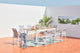 salon en aluminium de 8 places Blanc et bois Tijuana