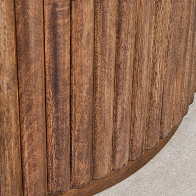 Table basse ronde SKLUM Ø90 cm en marbre et bois de manguier Giselda