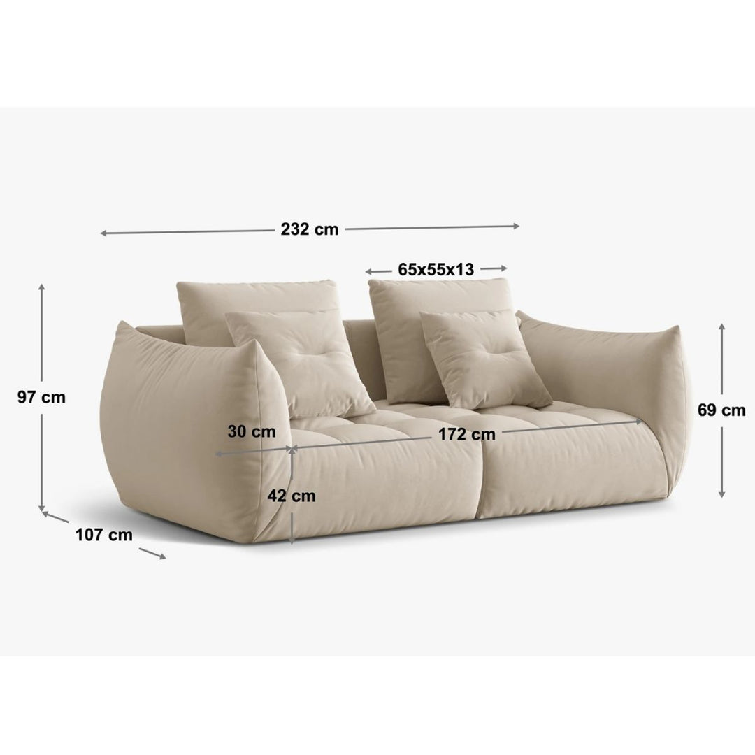 Canapé MICADONI 3 places Bloom 232 cm Bordeaux