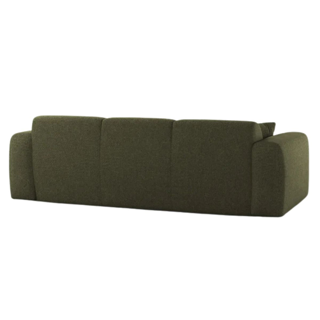 Canapé et pouf  MICADONI Molino 4 places en tissu chenille vert