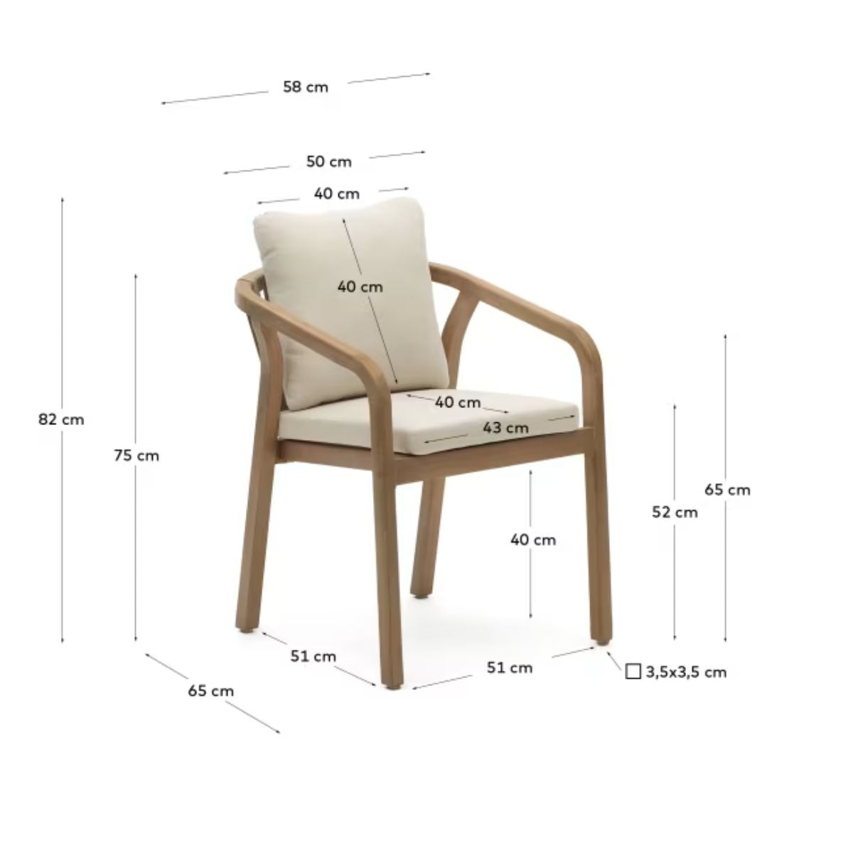 Lot de 2 chaises Kave Home Malaret en bois d'eucalyptus et corde beige FSC