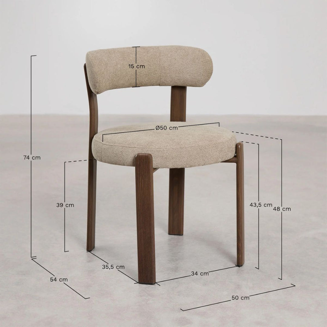 Lot de 2 chaises SKLUM Jolie  avec accoudoirs de salle à manger en tissu chenille