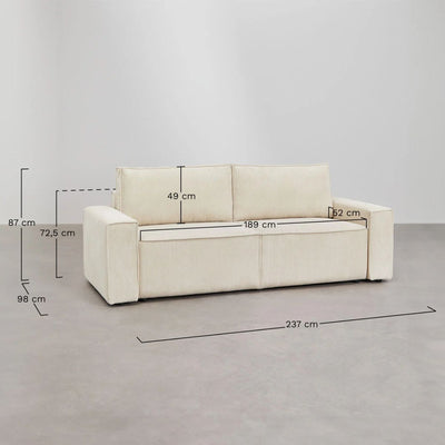 Canapé SKLUM convertible 3 places velours beige Tampere