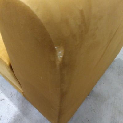 Canapé MICADONI Miley 6 places avec Pouf et Fauteuil en Velours Jaune Moutarde