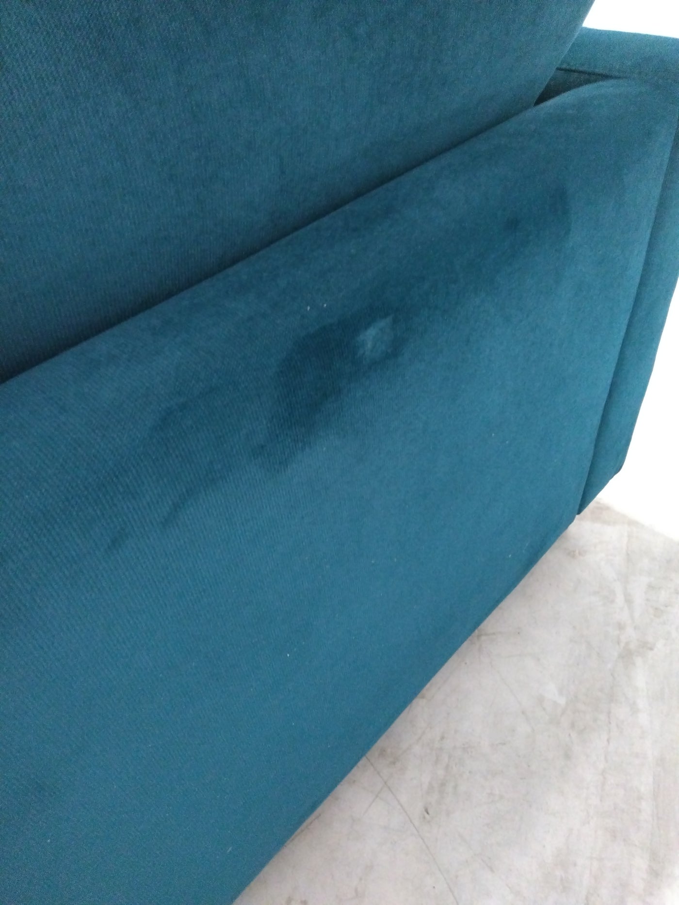 Canapé droit 3 places BESTMOBILIER convertible ANNA bleu canard