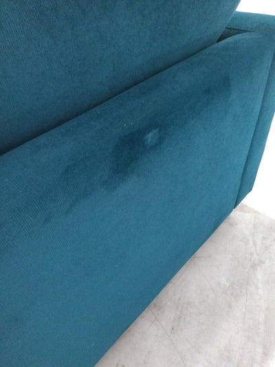 Canapé droit 3 places BESTMOBILIER convertible ANNA bleu canard