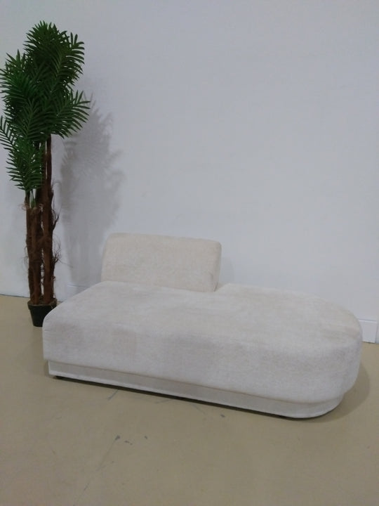 Méridienne MICADONI Miley en tissu chenille beige