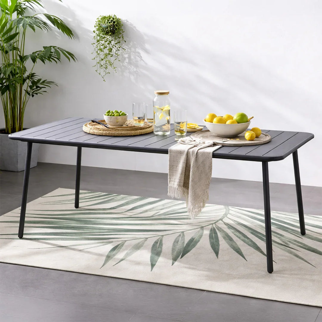 table acier bergame gris foncé