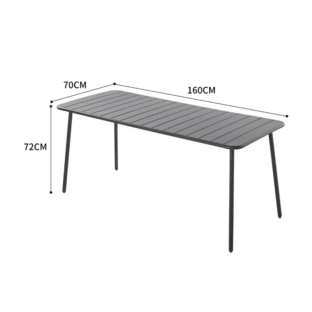 table acier bergame gris foncé