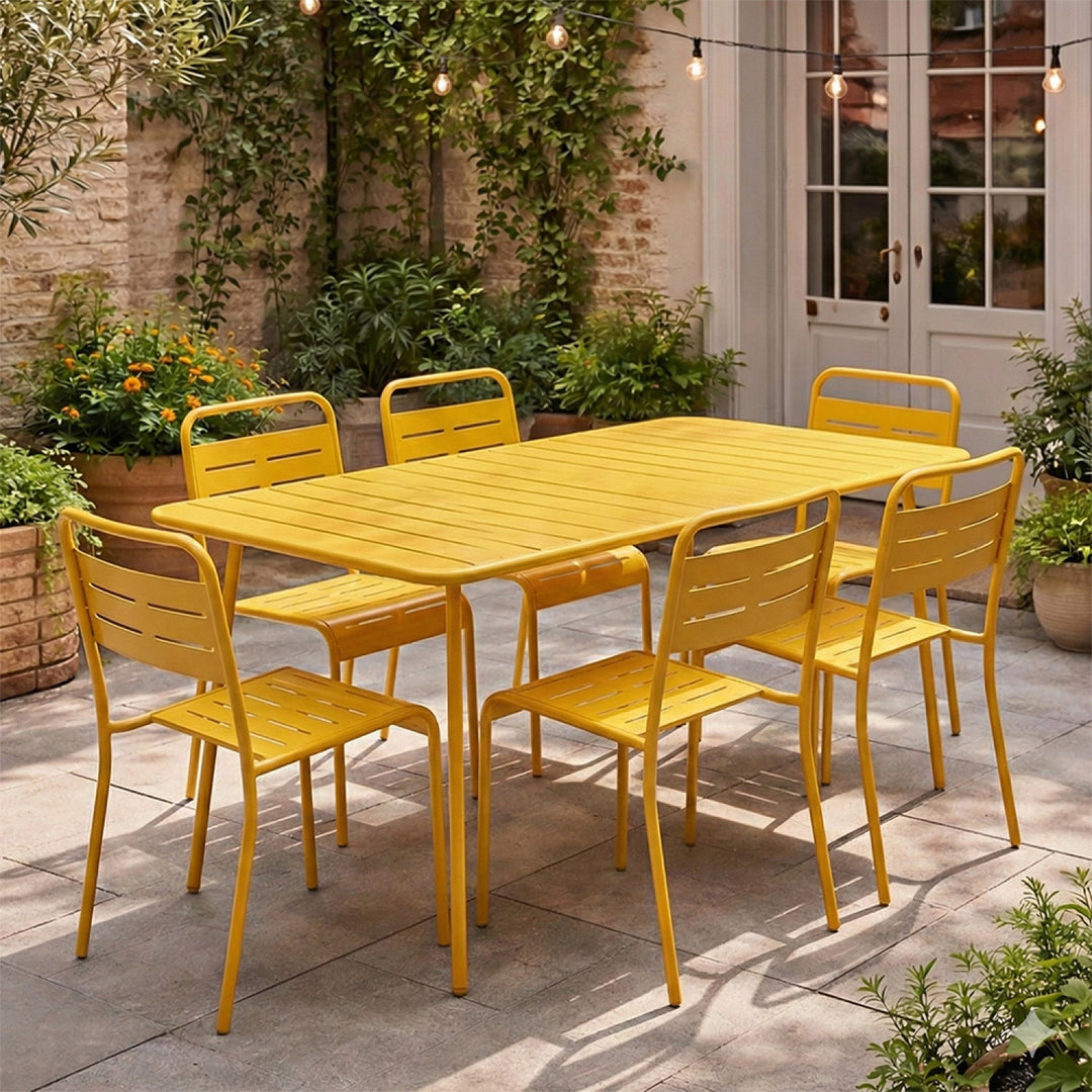 table-acier-jaune-6-8-places-exterieur-bergame-ambiance-6-concept-usine