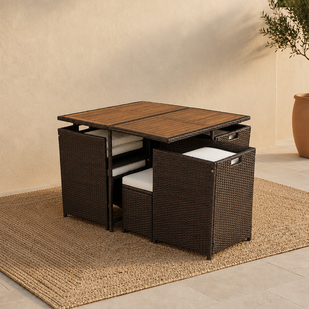 salon-jardin-encastrable-8-places-resine-tressee-marron et beige-toledo-plié-concept-usine