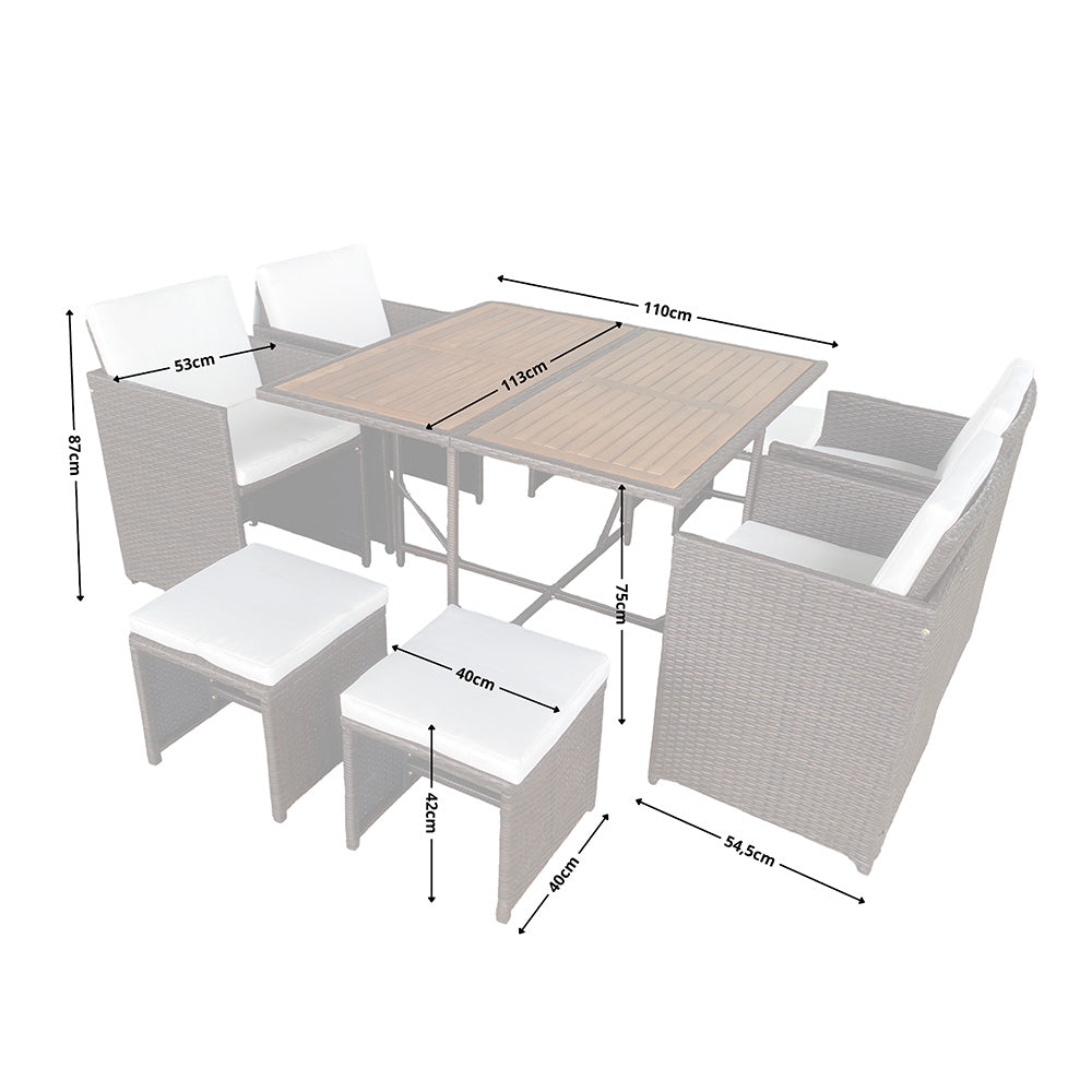 salon-jardin-encastrable-8-places-resine-tressee-marron et beige-toledo-dimensions-salon-concept-usine