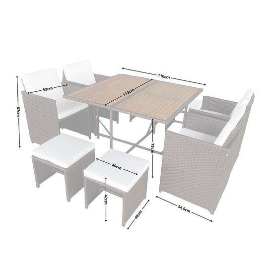 salon-jardin-encastrable-8-places-resine-tressee-marron et beige-toledo-dimensions-salon-concept-usine