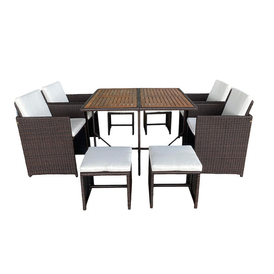 salon-jardin-encastrable-8-places-resine-tressee-marron et beige-toledo-fond blanc-concept-usine