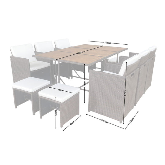 salon-jardin-encastrable-10-places-resine-tressee-marron et beige-toledo-dimensions-concept-usine