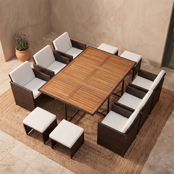 salon de jardin marron et beige
