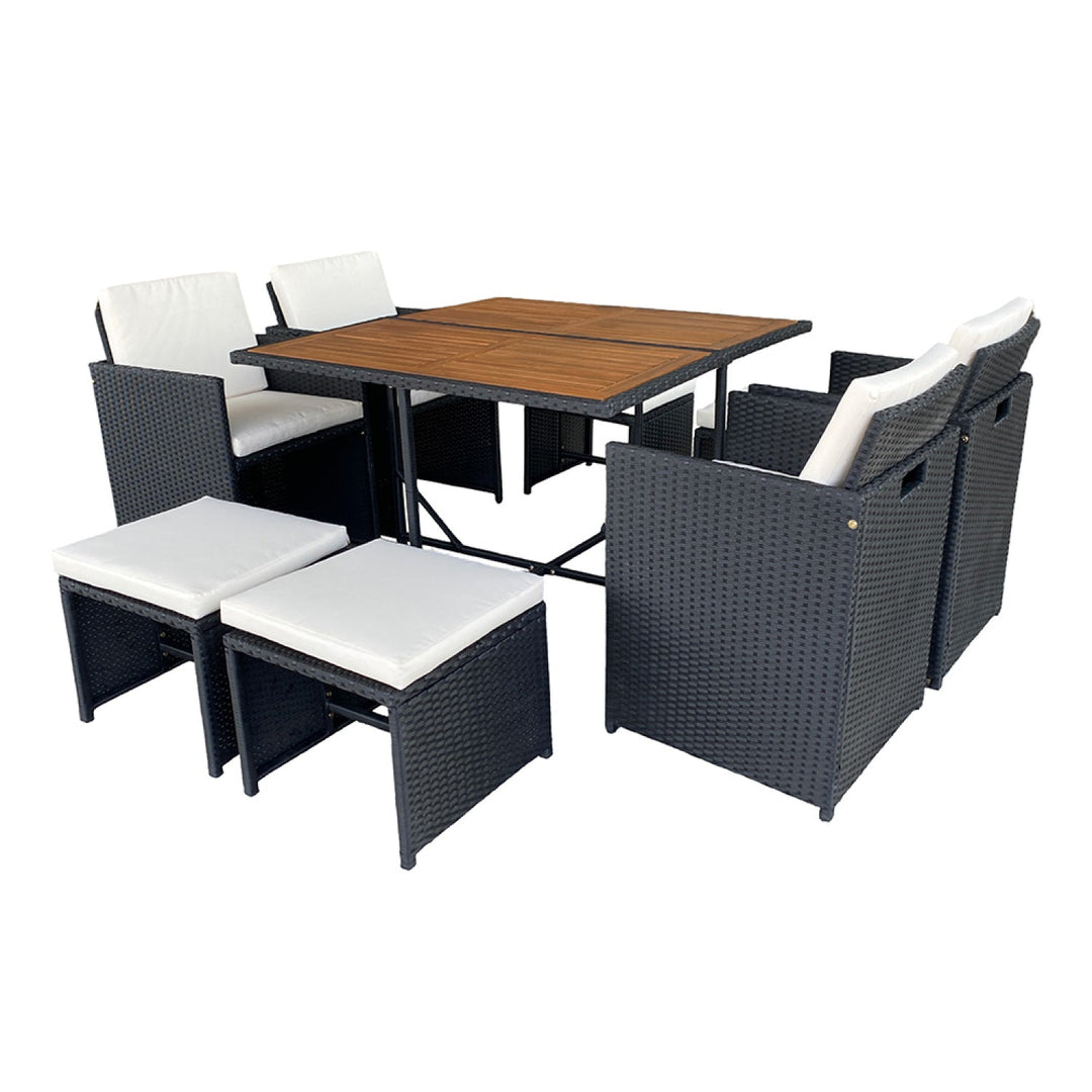 salon-jardin-encastrable-8-places-resine-tressee-noir et beige-toledo-packshot-concept-usine