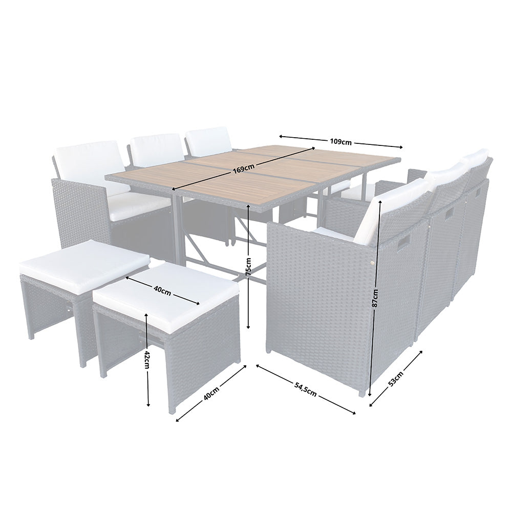 salon-jardin-encastrable-10-places-resine-tressee-noir et beige-toledo-dimensions-concept-usine