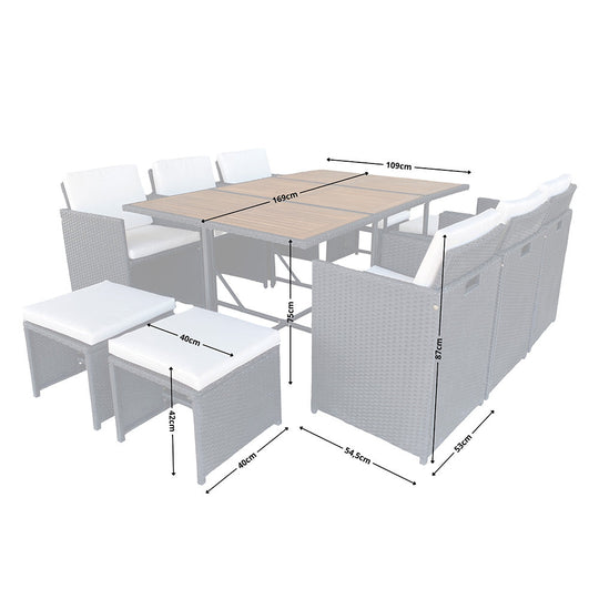 salon-jardin-encastrable-10-places-resine-tressee-noir et beige-toledo-dimensions-concept-usine