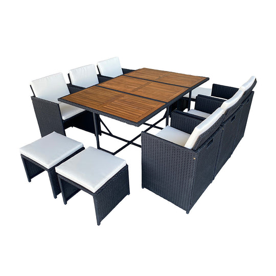 salon-jardin-encastrable-10-places-resine-tressee-noir et beige-toledo-fond blanc-concept-usine