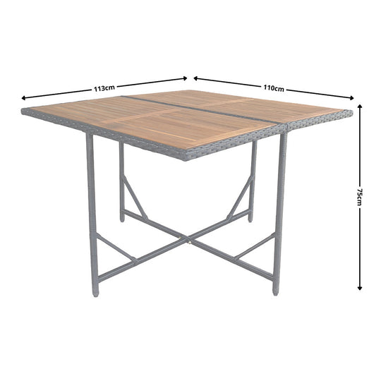table-toledo-8-dimensions-noir et beige-noir et gris-marron et beige