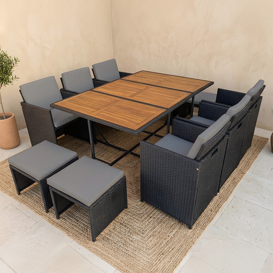 salon-jardin-encastrable-10-places-resine-tressee-noir et gris-toledo-ambiance 2-concept-usine