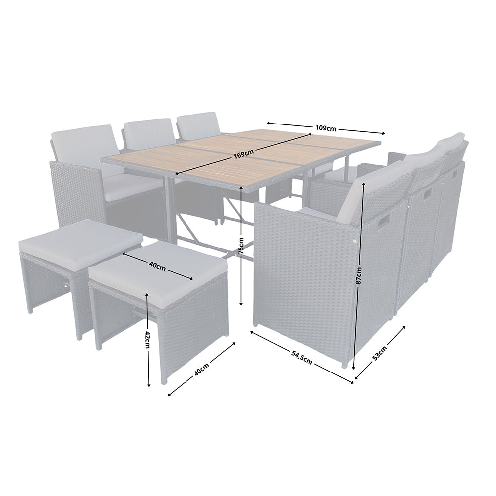 salon-jardin-encastrable-10-places-resine-tressee-noir et gris-toledo-fond blanc dimensions-concept-usine