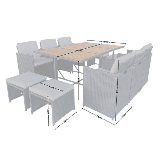 salon-jardin-encastrable-10-places-resine-tressee-noir et gris-toledo-fond blanc dimensions-concept-usine
