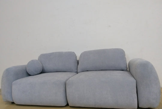 Canapé convertible CASANOVA Martin 2 places en tissu chenille bleu