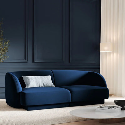 Canapé 2 places MILEY Micadoni velours bleu roi