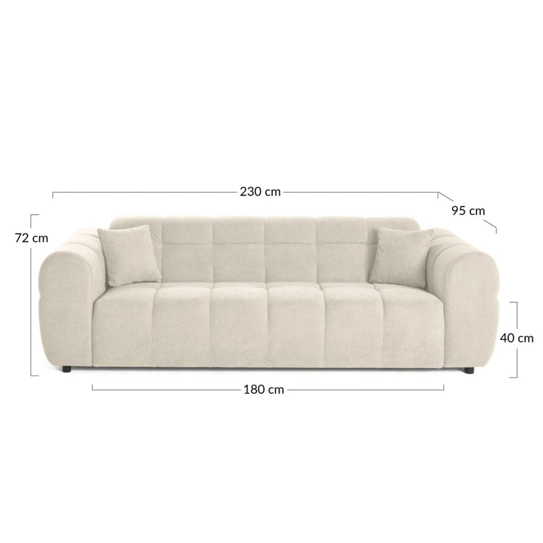 Canapé Ray Bestmobilier 3 places en tissu texturé rouge