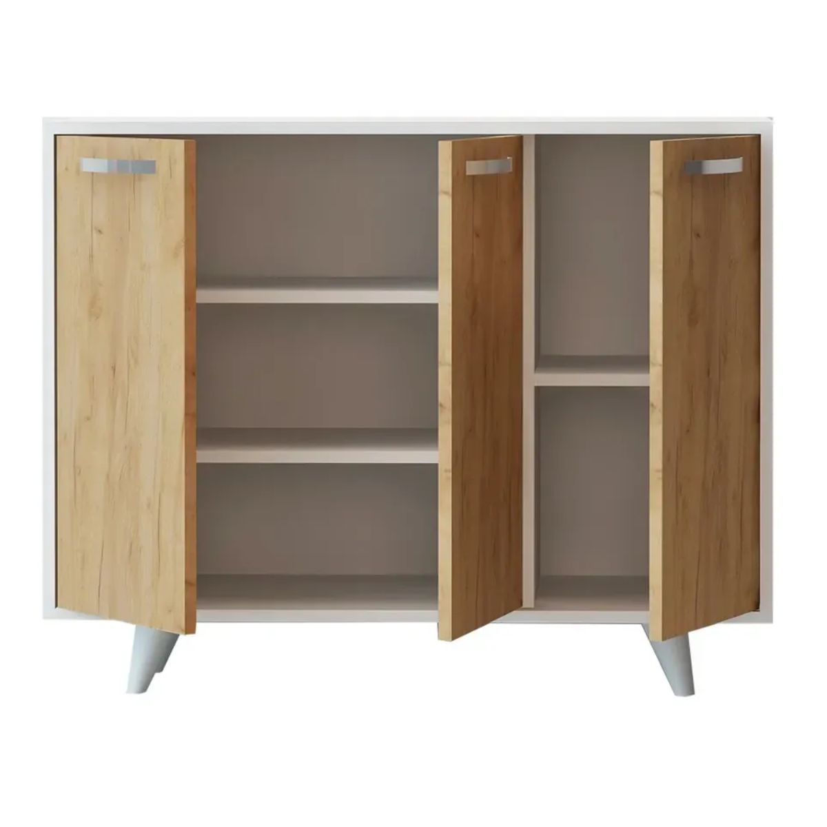 Buffet blanc et chêne clair - FABIO